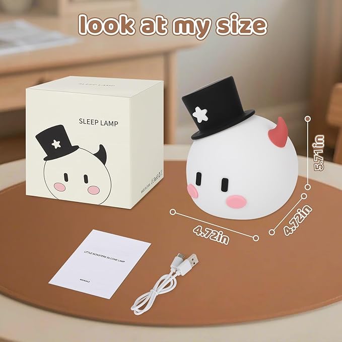 Monster Night Light for Kids, Silicone Touch Night Light for Baby Nursery, Voice-3-Level Warm Light Adjustment Portable Nursing Room Light, Rechargeable Nightlight for Girls and Boys Bedside Gift