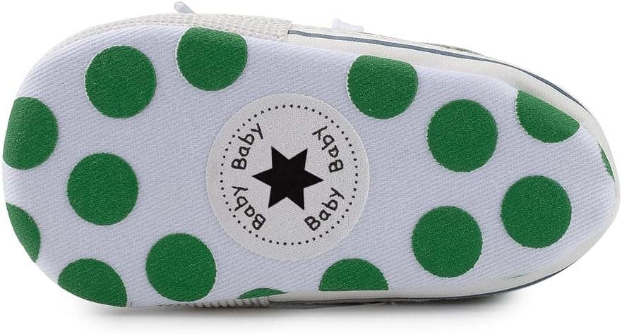 Meckior Baby Girls Boys Canvas Sneakers Soft Sole High-Top Ankle Infant First Walkers Crib Shoes