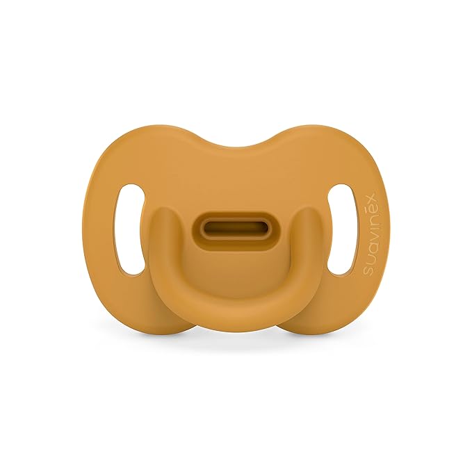 Color Essence SX PRO Silicone Baby Pacifier 1Pk, Made with 100% Soft Silicone, Baby Essentials Perfect for Breastfeeding Babies, Designed in Spain, 0-6 Mths, Bright Mustard