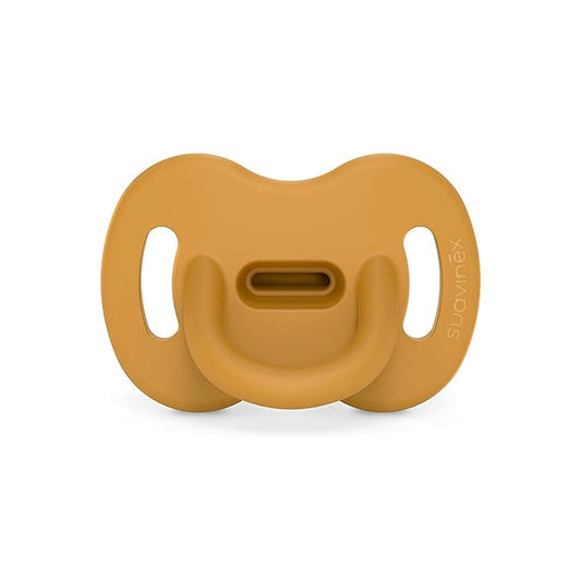 Color Essence SX PRO Silicone Baby Pacifier 1Pk, Made with 100% Soft Silicone, Baby Essentials Perfect for Breastfeeding Babies, Designed in Spain, 0-6 Mths, Bright Mustard