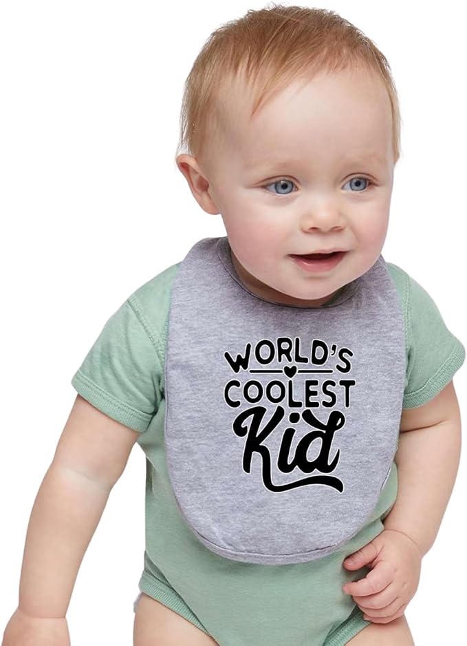 World's Coolest Kid Funny Cute Humor Infant Premium Jersey Baby Bib