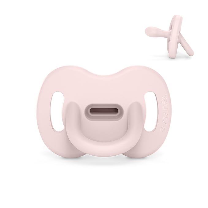 Color Essence SX PRO Silicone Baby Pacifier 1Pk, Made with 100% Soft Silicone, Baby Essentials Perfect for Breastfeeding Babies, Designed in Spain, 0-6 Mths, Rose