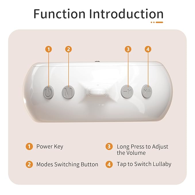 FEISIKE Crib Mobile Motor, Baby Music Box Spinner with 3 Modes（Spin Only, Music Only, Spin & Music 0-100 Volume Control,35 Lullabies,Portable Sound Machine,Auto-Off 30 Minutes, Battery Operated