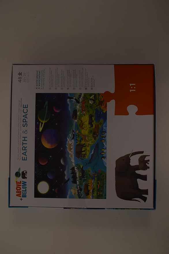 Crocodile Creek Above + Below 48-Piece Jigsaw Floor Puzzle - Fun Floor Puzzles for Kids Ages 4-8 - Earth & Space - 27 x 20 inches Finished