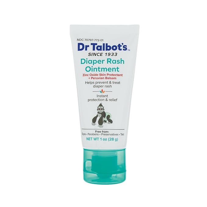 Dr. Talbot's Baby Diaper Rash Ointment - 1 oz - Zinc Oxide Skin Protectant with Peruvian Balsam - Treats and Prevents Rash