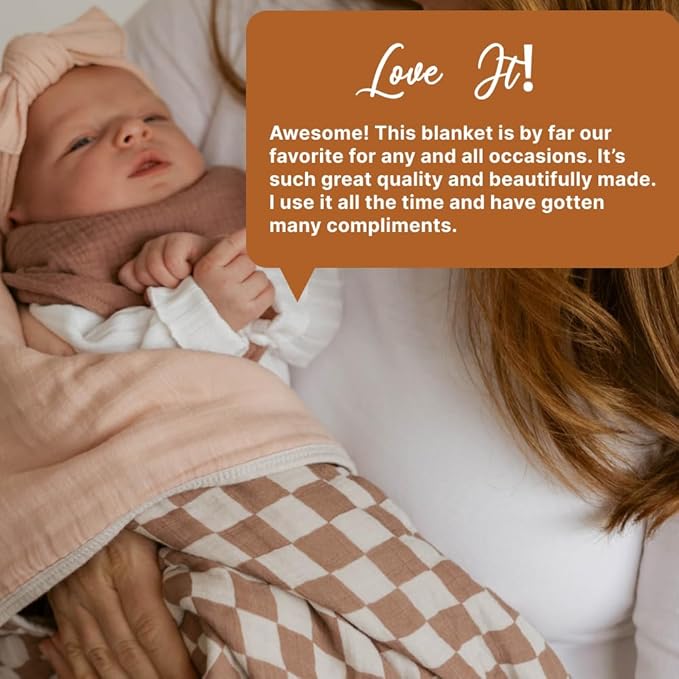 Parker Baby Muslin Blanket | 100% Soft Cotton Toddler Quilt & Baby Muslin Swaddle | Gender Neutral Design 47" x 47" Blanket