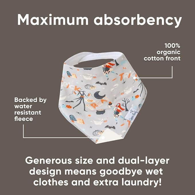 Copper Pearl Baby Bandana Drool Bibs for Drooling and Teething 4 Pack Gift Set Nightmare Before Christmas