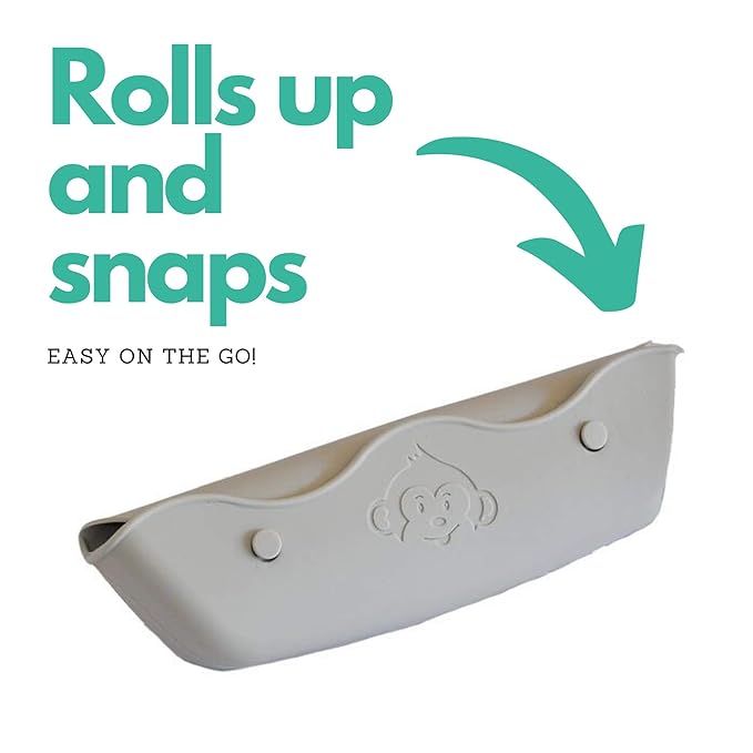 Freddie Bib - 2-in-1 Waterproof Baby Bib with Silicone Crumb Catcher, Full Coverage High Neck & Shoulder Protection, Portable Roll-Up Design, for Infants & Toddlers 4+months