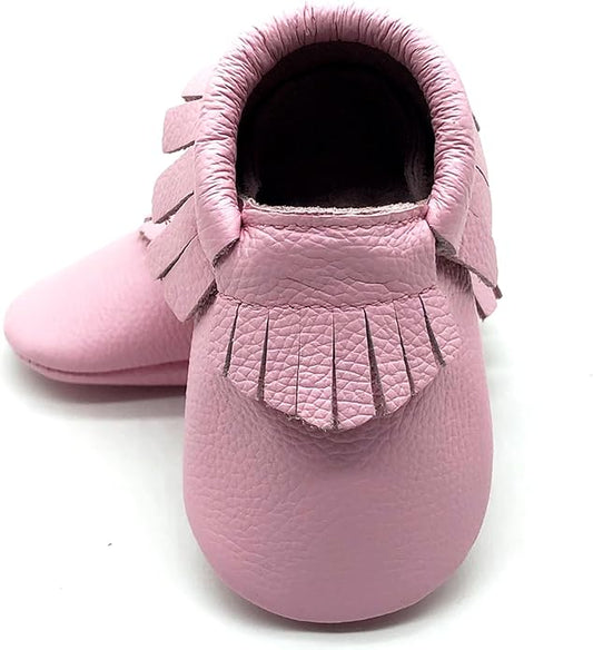 OWLOWLA Baby Moccasins Soft Sole Leather Baby Shoes Infant Toddler Pre-Walker Shoes Baby Boy Girl