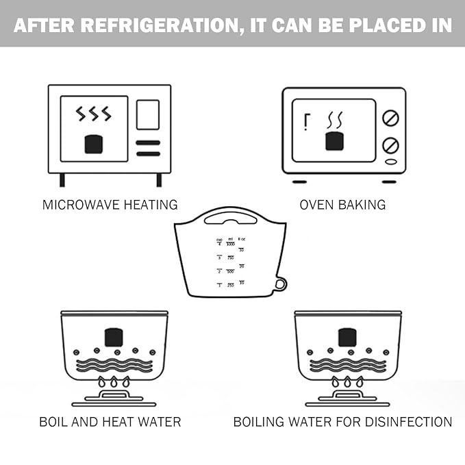 2PCS Microwave Sterilizer Bag, 1000ml Flexible Silicone Microwave Steam Bags, Hanging Leakproof Pacifier Sterilizer with Handle Bags for Baby Bottles