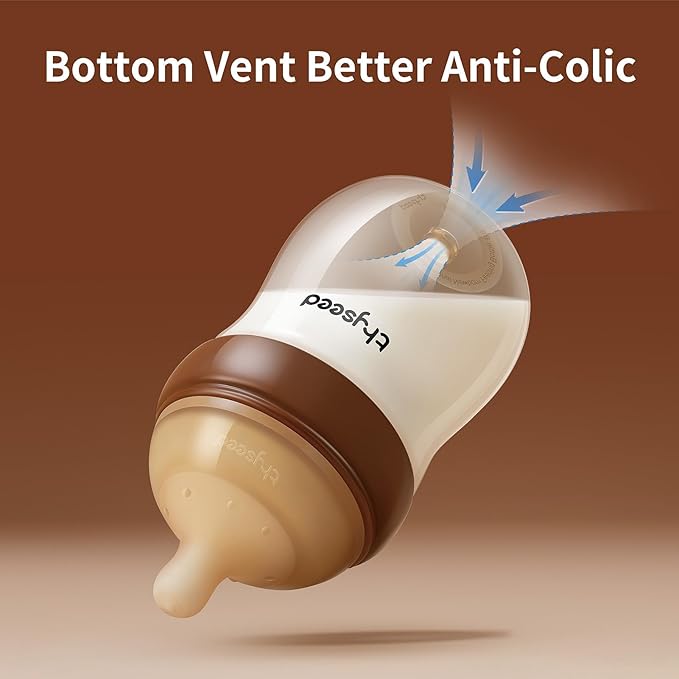 Thyseed Glass Natural Anti-Colic Baby Bottles | Newborn Breast Like Nursing Bottle for Breastfed Babies with Nipple(1-2 Months),5oz,1pack