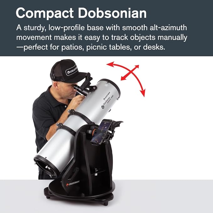 Celestron StarSense Explorer 150AZ App-Enabled Telescope – 150mm Tabletop Dobsonian with Smartphone Dock & StarSense App – iPhone & Android Compatible – Easy-to-Use for Beginners