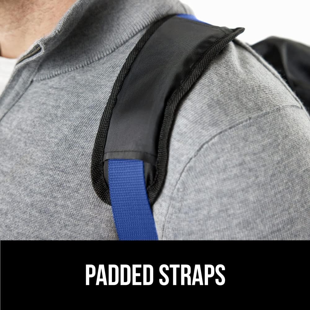 GORILLA GRIP Car Seat Travel Bag for Airplane Gate Check, Easy Carry Padded Backpack Bags Cover Carseats, Infant Baby Carriers and Toddler Booster Seats for Airport, Child Air Travels Essential, Blue