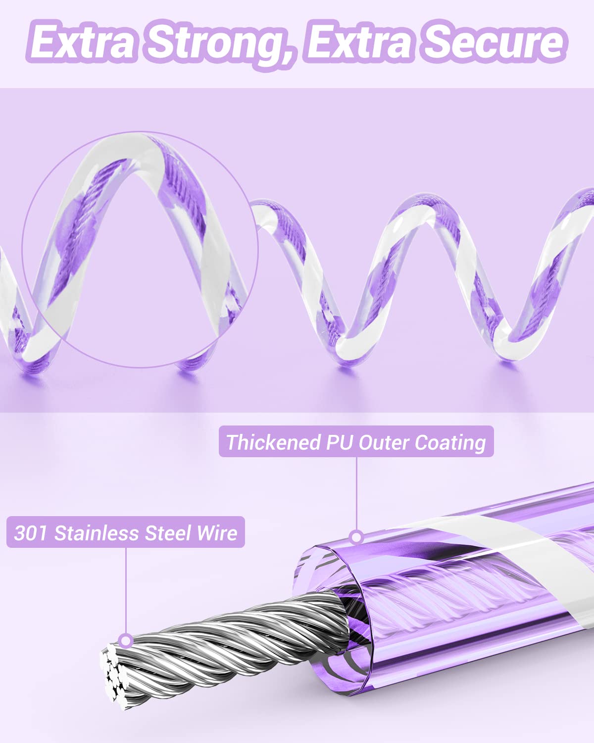 Dr.meter Kids Leash for Toddler, Reflective Anti Lost Wrist Link with Key & Lock, 8.2ft Safety Wristband Child Walking Harness for Supermarket Mall Airport Amusement Park Zoo Travel, Purple