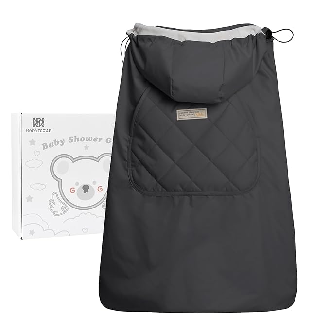 Bebamour Baby Carrier Winter Cover Universal Hoodie All Season Carrier Cover for Baby Carrier (Dark Grey)