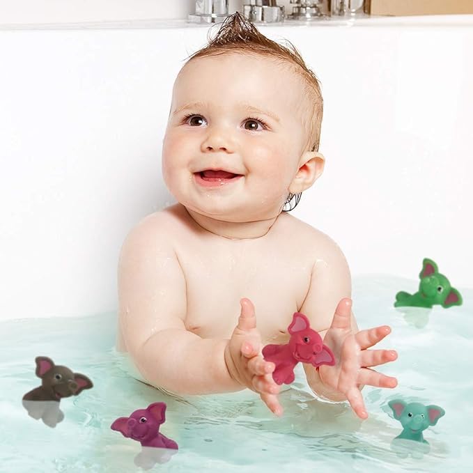 ArtCreativity Rubber Water Squirting Elephants, Pack of 12, Bathtub and Pool Toys for Kids, Safe and Durable Water Squirters, Birthday Party Favors, Goodie Bag Fillers