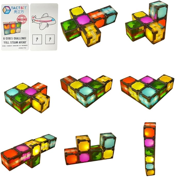 12 Magnetic Building Blocks – Light-Up STEM Educational Toy for Toddlers & Kids, Intertek Approved, Patented in US & China, Interactive Learning Cubes