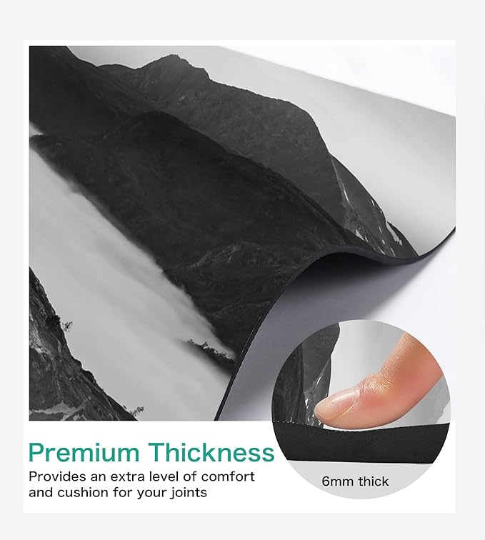 Non Slip Yoga Mat TPE Workout Mat for Men Women, Thick Workout Mat with Carrying Strap, Fitness Mats for Exercise, Yoga, Fitness, Pilates, Floor Workouts (72" x 24" x 6mm)