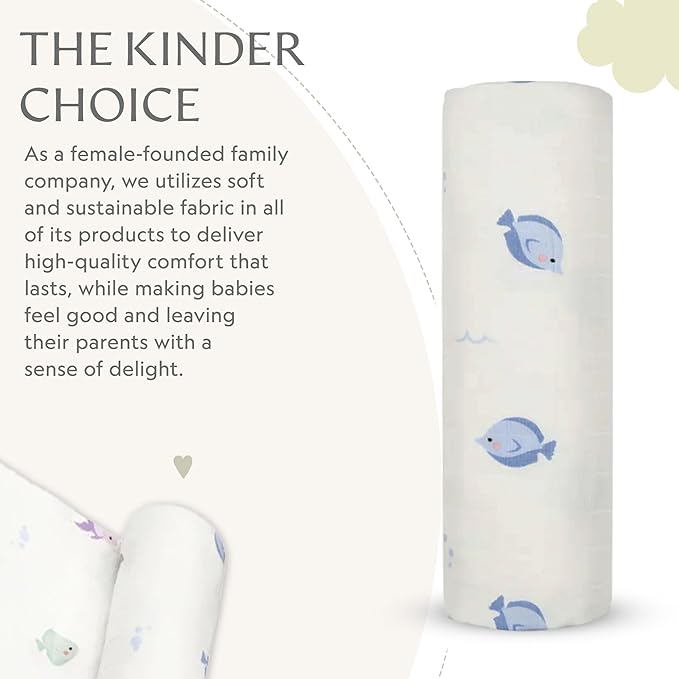 Muslin Baby Swaddle - Breathable Receiving Blankets for Newborn Baby, 70% Viscose derived from Bamboo, 30% Spandex, Imported