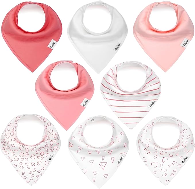 Organic Cotton Baby Bibs for Boys & Girls – Soft, Absorbent Teething & Drool Bibs - Adjustable Snaps for Toddlers