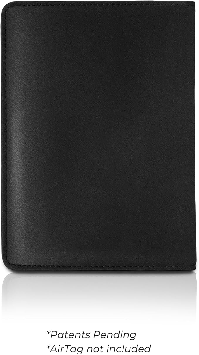 Kings Loot Passport Holder Wallet | RFID Protected Leather Travel Wallet with Built-in Trackable Holder | Holds 1-6 Cards & Passport | Slim & Stylish Wallets (Onyx Black)