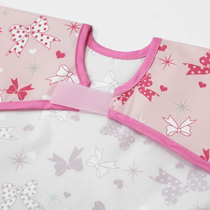 Short Sleeve Waterproof Bib for Toddlers – Feeding Apron for Mealtime, Daycare, Self-Feeding & Messy Play, Baby Bib