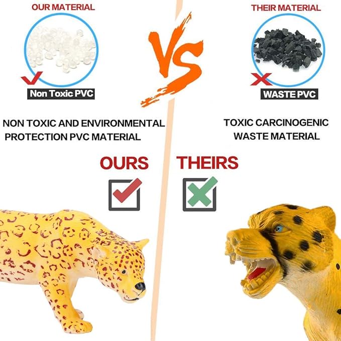 BOLZRA Safari Animals Figures Toys, Realistic Jumbo Wild Zoo Animal Figurines Plastic African Jungle Animals Playset for Kids Toddlers, 14 Piece Gift Set