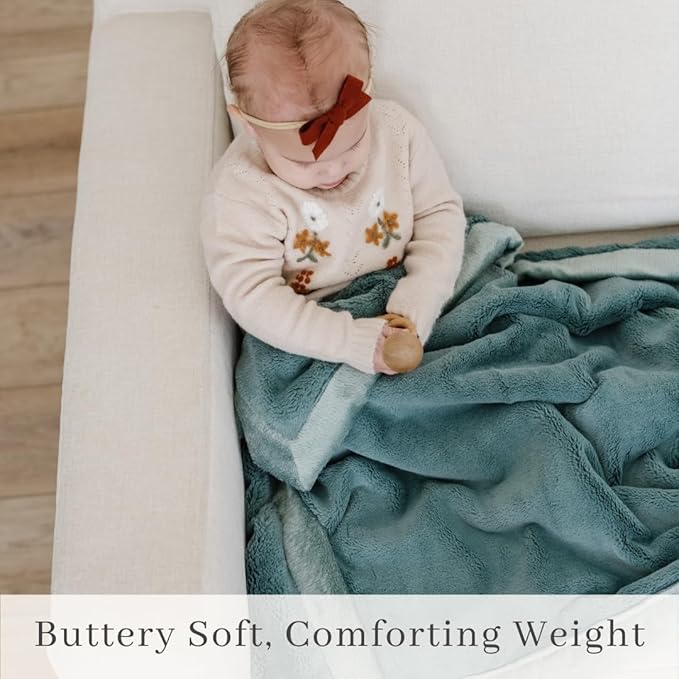 SARANONI Luxury Receiving Blankets for Babies | Ultra-Soft Lush and Boutique Quality Baby Blanket | Eucalyptus - 40” x 30”