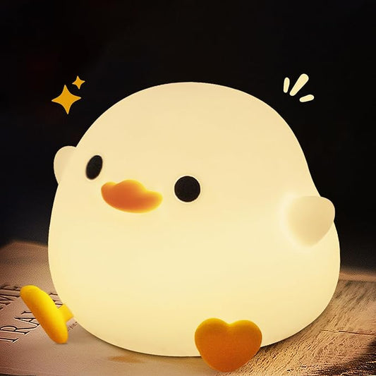 Cute Duck Night Light, Dodo Duck Lamp, Bean Shape, LED Squishy Novelty Ducky Light, Food Grade Silicone Dimmable Nightlight, Light Up Duck Gifts, Baby Kids Nursery Room College Dorm Décor