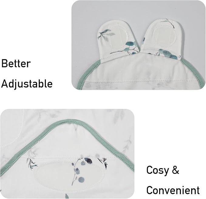 Baby Swaddle Sacks, 3-Pack Newborn Organic Cotton Swaddle Wrap, Adjustable Swaddling Blankets, Nursery Swaddling Essentials for Newborn 0-3 Months, Infant Shower Items Gift (Leaves & Trees)
