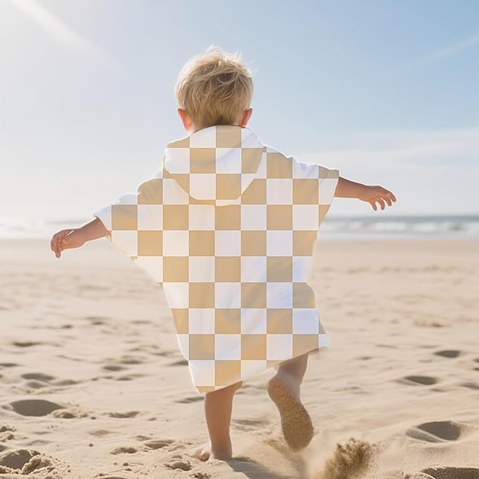 Toddler & Kids Hooded Bath & Beach Towel - Microfiber Wearable Poncho for Bathroom, Pool, Beach