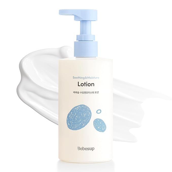 BEBESUP- 베베숲 Daily Hydration Baby Lotion | Korean Skincare for Sensitive & Atopic Skin 100-Hour Hydration Organic Rice & Ceramide Formula Hypoallergenic Fast Absorbing 10.14 fl. oz