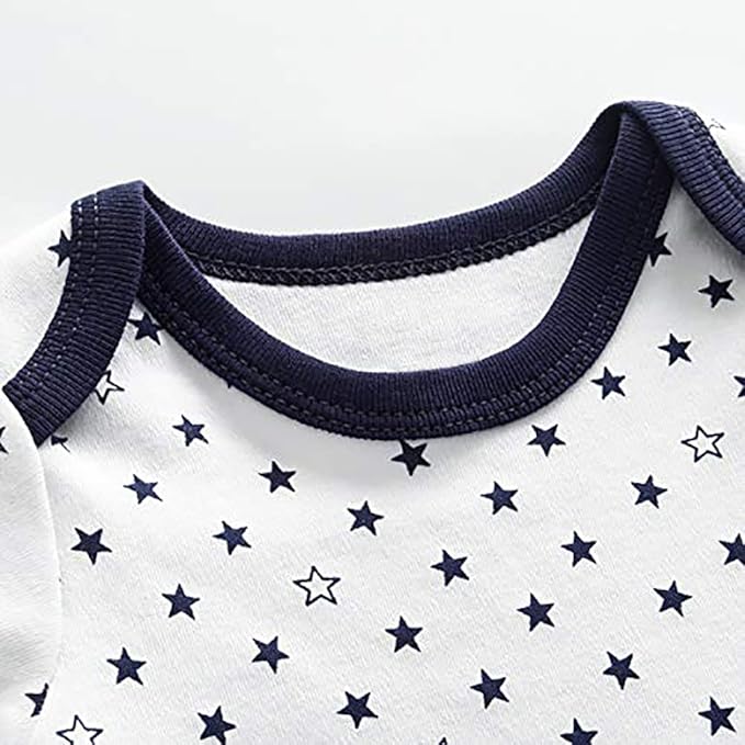 Chamie Newborn Baby Cute Design Bodysuit Short Sleeve One-Piece Baby Clothes for Boys and Girls