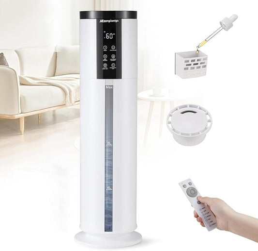 Moongiantgo 12L/3.17Gal Humidifiers for Large Room 500 sq.ft, 350ML/H Mist Output Cool Mist Humidifier with 4 Mist Modes&24H Timer, Quiet Humidifier with Aromatic Diffusion for Home Bedroom Baby Plant