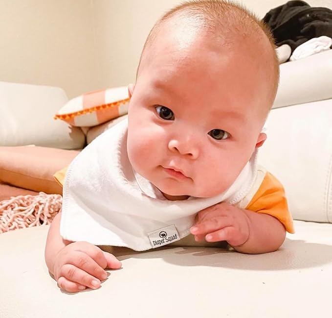 DiaperSquad's Baby Bibs for Drooling and Teething, Bibs for Boys, Baby Girl - Solid Cotton Baby Drool Bibs
