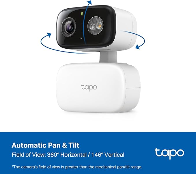 Tapo 1080p Pan/Tilt Indoor/Outdoor Security Camera – Free Person/Baby Cry Detect & Motion Track, 360° View, Color Night Vision, SD/Cloud Storage, Works w/Alexa & Google Home HybridCam 360
