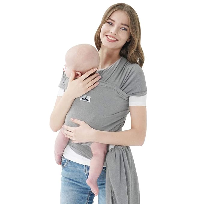 Baby Wraps Carrier, Jeroray Baby Carrier,Hands Free Infant Carrier, Lightweight,Breathable,Softness,Light Grey
