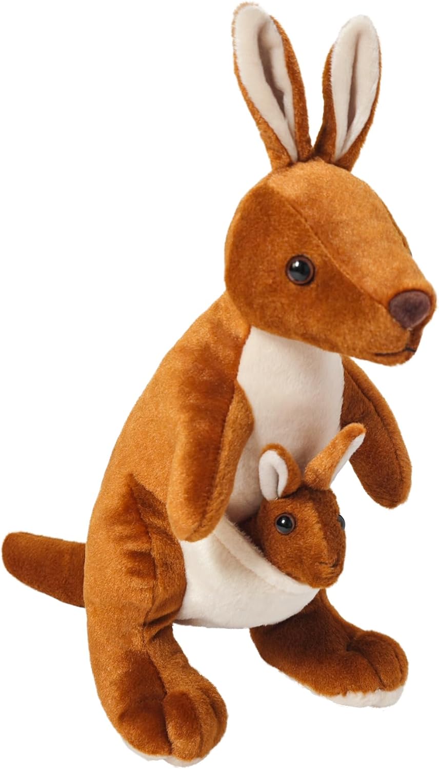 Kangaroo Stuffed Animal Toys, Standing Kangaroo Doll with Plush Toys of Joey, for Boys Girls Birthdays Halloween Gifts-13’’