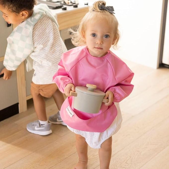 Tiny Twinkle Long Sleeve Bib for Babies & Toddlers – 2 Pack Waterproof Smock Bibs for Eating – Machine Washable & Mess-Proof, Baby Feeding Essential & Shower Must-Have (Sweet Treat,6–24M)