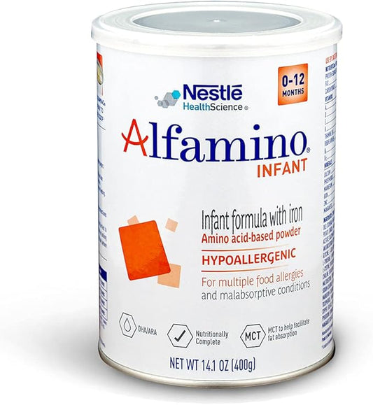 Alfamino Hypoallergenic Amino Acid Based Infant Formula w/ Iron, Formula for Cow’s Milk Protein Allergy, 14.1 Ounces (Packaging May Vary)