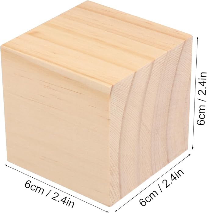 GNIEMCKIN 30 Packs Wooden Blocks for Crafts, 2.36 Inch Pine Wood Cubes, Wooden Cubes for Paint, Stamp, Decorate, DIY Projects and Personalized Gifts