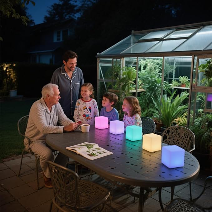 4-inch LED Cube Light, 16 RGB Color Changing Tesseract Cube Lamp with Remote, Waterproof Cordless Rechargeable Cubes Mood Lamp & Nursery Cosmic Cubes Night Light, Perfect Kids Toy Gift, Room Decor