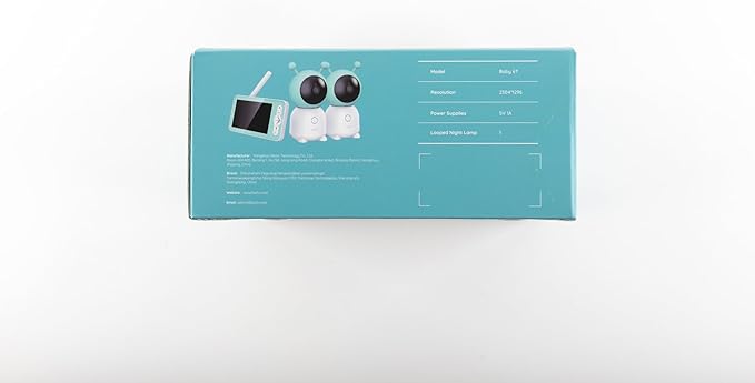 BOIFUN 2K Split-Screen 5 Inch Wi-Fi Baby Monitor With 2 Cameras, Colorful Night Light, AI Motion & Sound & Humidity & Temp Detection, Auto Tracking Via Smartphone App And Monitor Control, Night Vision