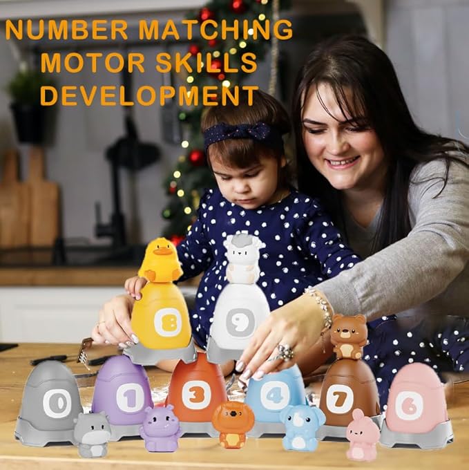 Learning Toy Animals Toys Montessori 30 Pcs for 1 2 3 Year Old Toddlers Counting, Matching, Sorting Fine Motor Games, Christmas Birthday Gift for Baby Boys Girls Age 12-18 Months