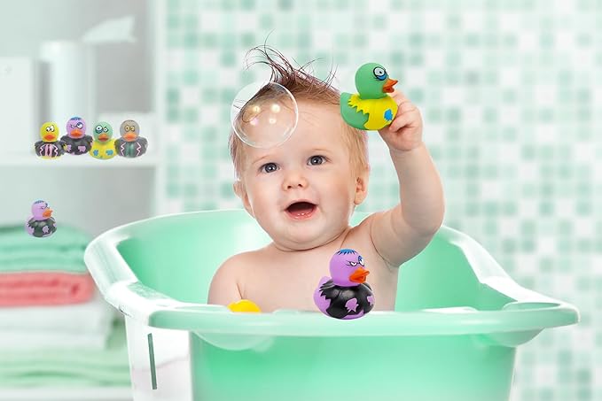 Halloween Zombie Rubber Duck Toy Duckies for Kids, Bath, Birthday Baby Showers Summer Beach and Pool Activity, 2" (50-Pack)
