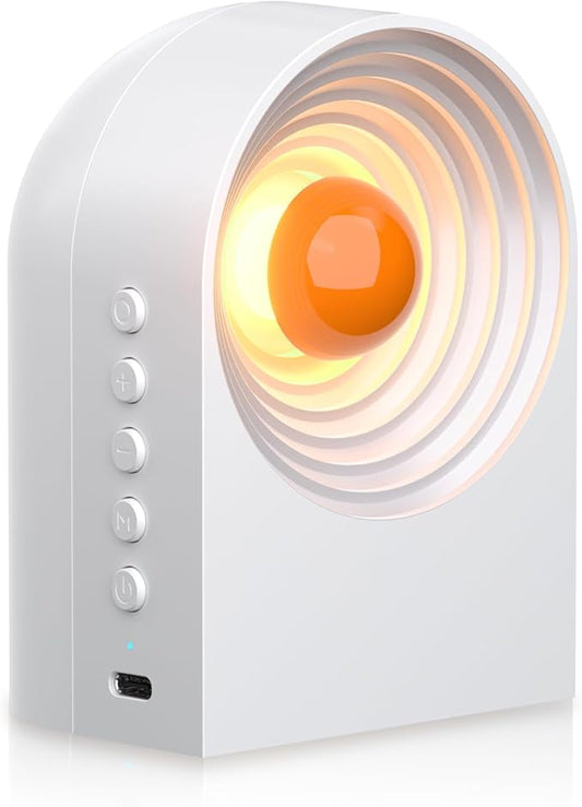 UNEEDE White Noise Sound Machine with Bluetooth Functionality, Night Light, Portable Bluetooth Speaker with Noise Canceling for Office & Sleeping, Meditation, Gathering (White)