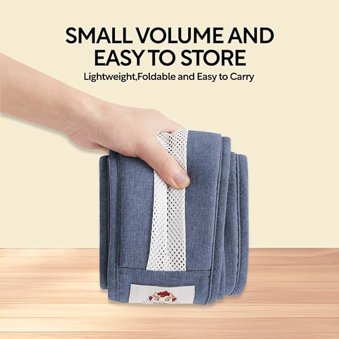 Baby Sling Carrier with Hip Seat - Breathable & Adjustable, Anti-Slip Design for Infants 0-36 Months, ASTM Certified, Ergonomic Hands-Free Carrier Carrying 8-35lbs (Blue)