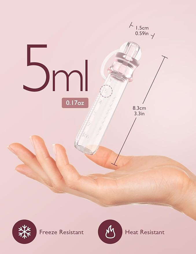 Momcozy Colostrum Collector Reusable Breast Milk Collector with Storage Case and Cotton Wipe, Portable Colostrum Container BPA Free, Multi-Use Collector 5ml-6pcs