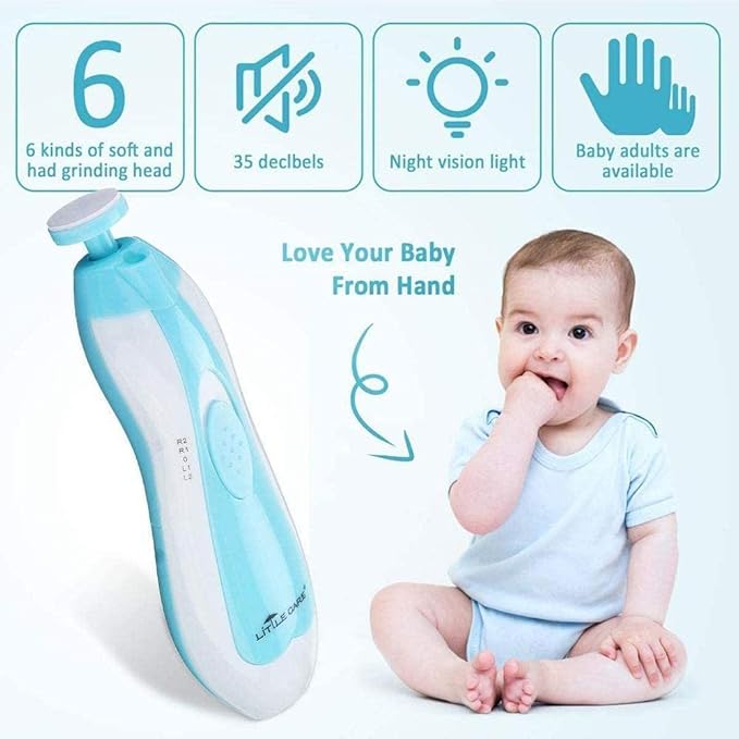 Baby Nail Trimmer Electric,Baby Nail Clippers, 6 in 1 Baby Nail File,Nail File Baby Grooming Kit Manicure Set for Toddler or Adults