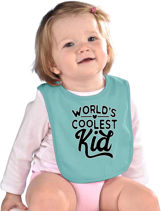 World's Coolest Kid Funny Cute Humor Infant Premium Jersey Baby Bib